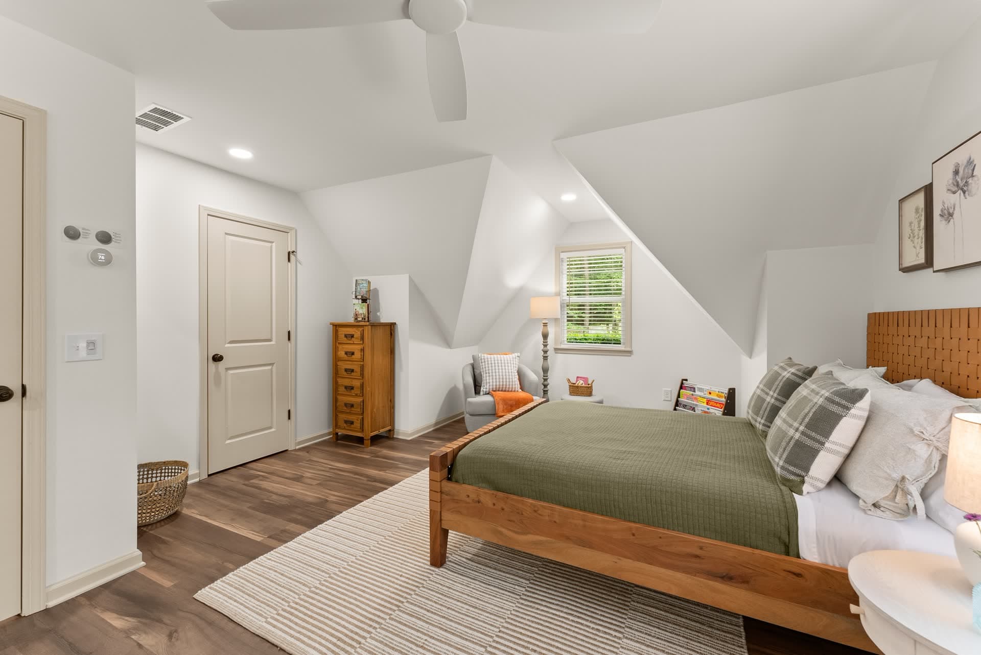 Upstairs bedroom with mountain cabin styling at Reserve at Fireside